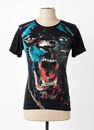 Tricou croială cambrată mâneci scurte negru ELEVEN PARIS bărbat