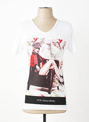 Tricou croială cambrată mâneci scurte alb ELEVEN PARIS bărbat