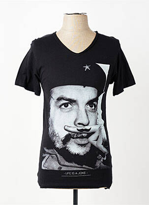 Tricou croială cambrată mâneci scurte negru ELEVEN PARIS bărbat