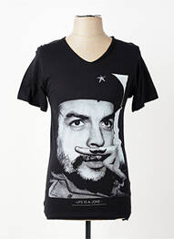 Tricou croială cambrată mâneci scurte negru ELEVEN PARIS bărbat