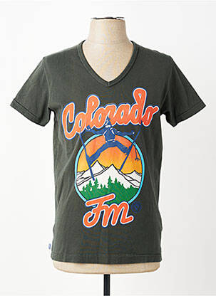 Tricou croială cambrată mâneci scurte verde FRANKLIN MARSHALL bărbat
