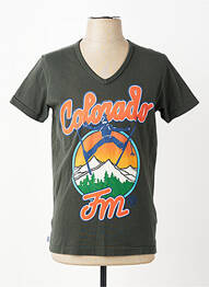 Tricou croială cambrată mâneci scurte verde FRANKLIN MARSHALL bărbat