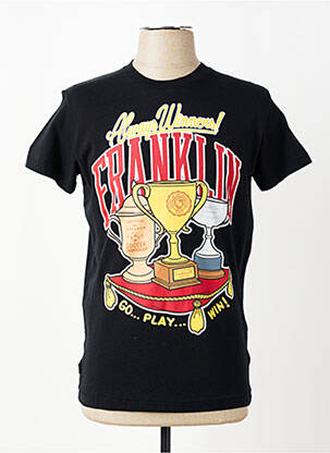 Tricou croială cambrată mâneci scurte negru FRANKLIN MARSHALL bărbat