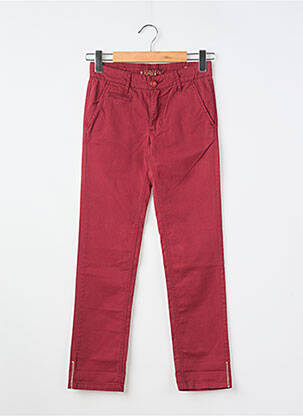 Pantalon chino țesătură poplin roșu KAPORAL băiat