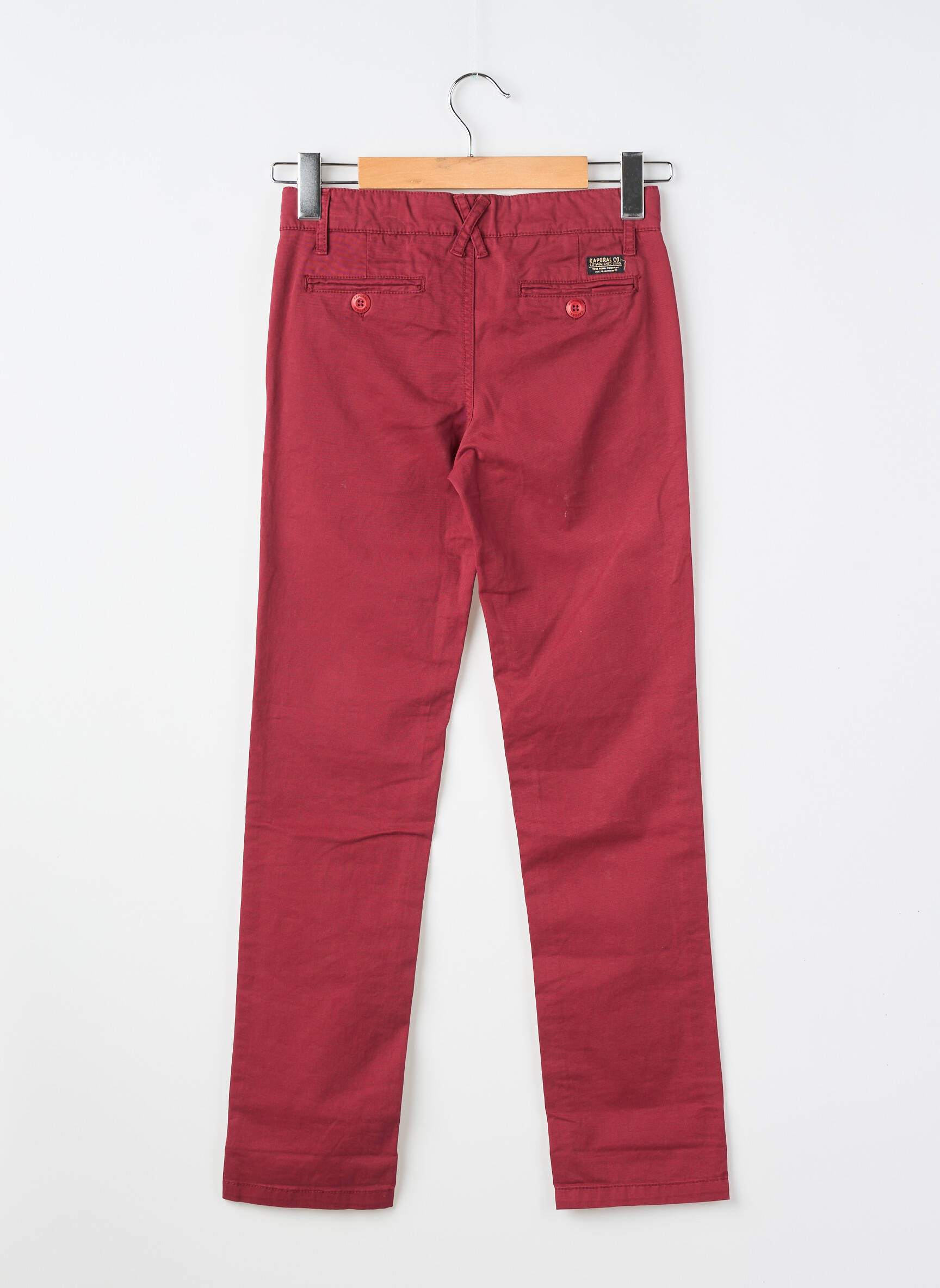 Pantalon chino țesătură poplin roșu KAPORAL băiat