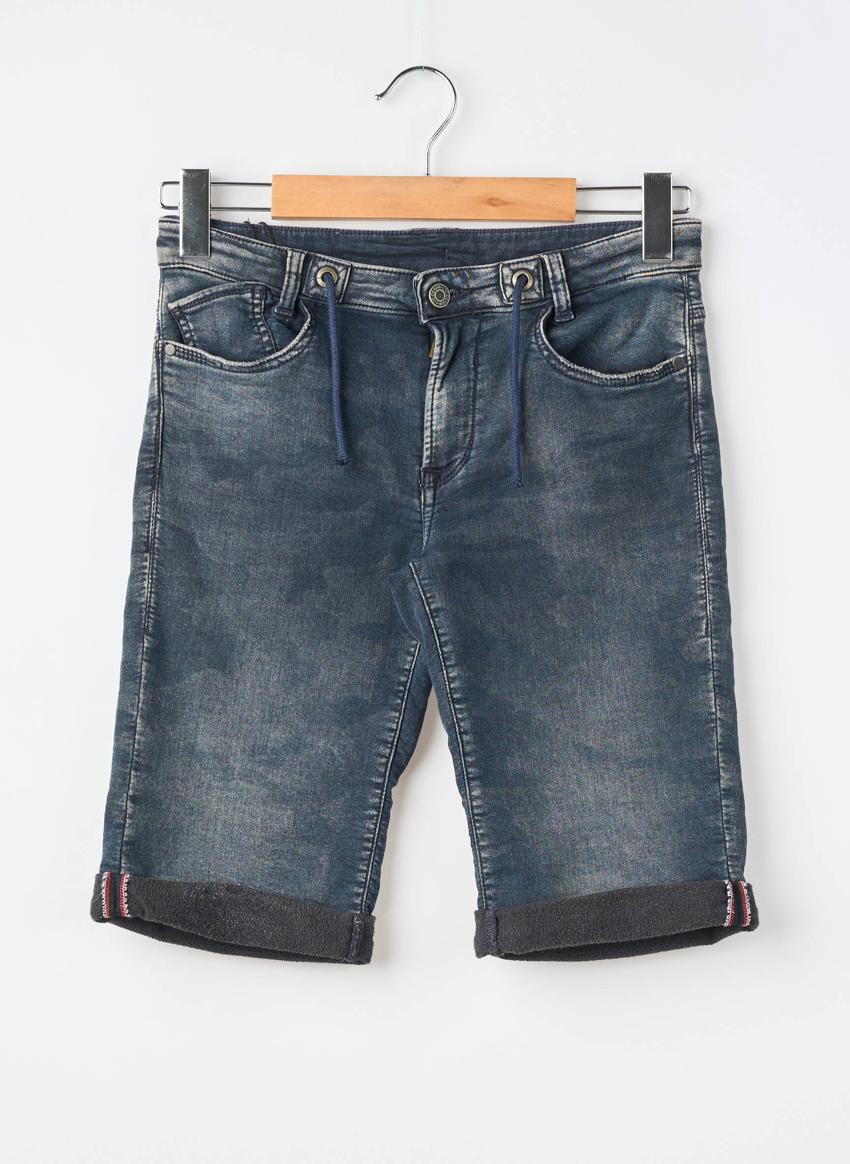 Bermudă țesătură denim albastru LE TEMPS DES CERISES băiat