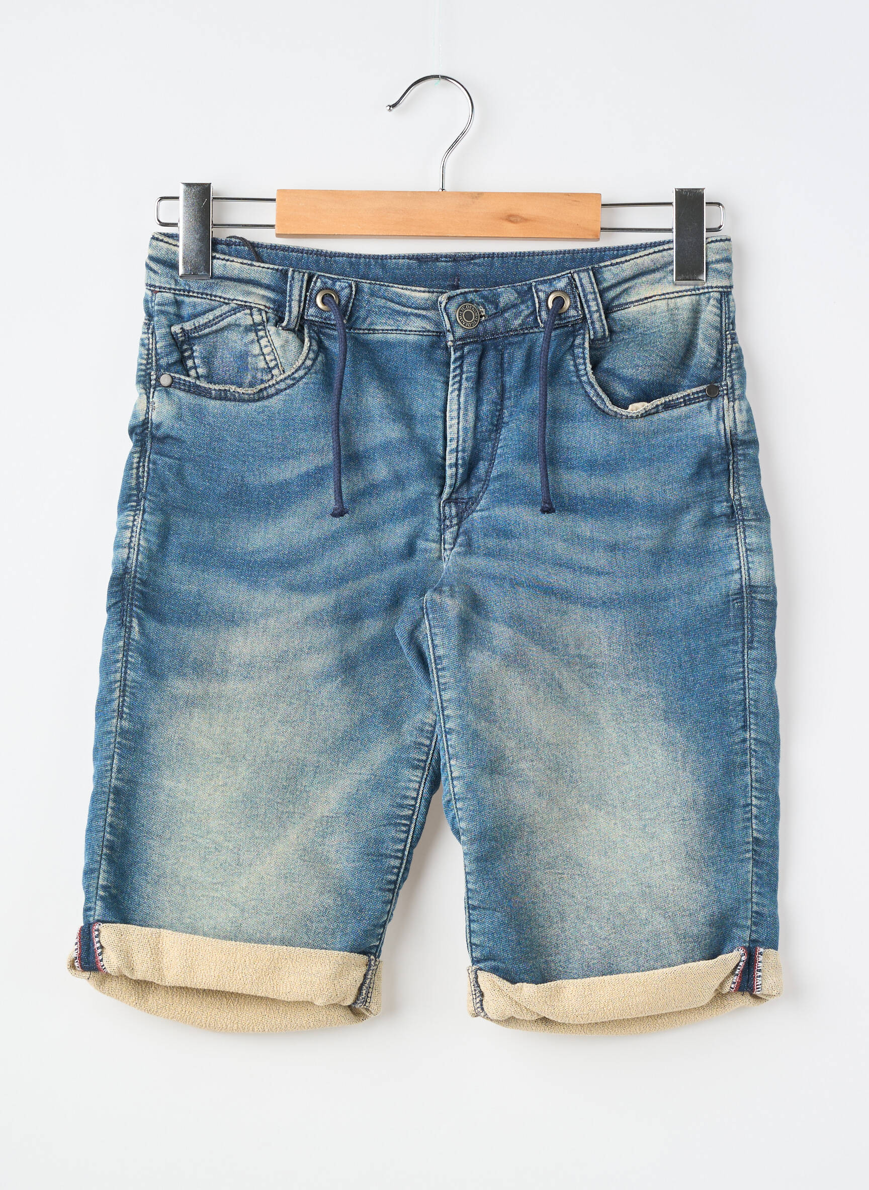 Bermudă țesătură denim albastru LE TEMPS DES CERISES băiat