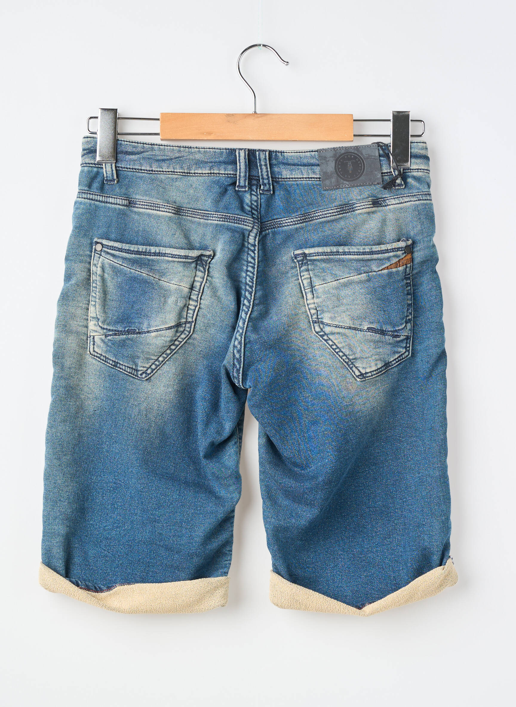Bermudă țesătură denim albastru LE TEMPS DES CERISES băiat