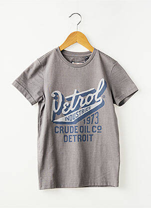 Tricou croială dreaptă mâneci scurte gri PETROL INDUSTRIES băiat