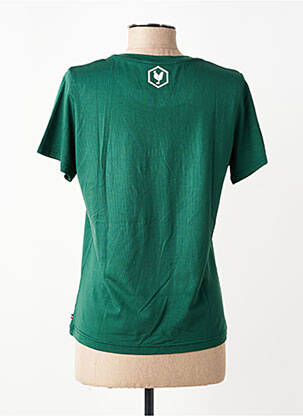 Tricou serigrafie flockată mâneci scurte verde LES POULETTES FITNESS femeie
