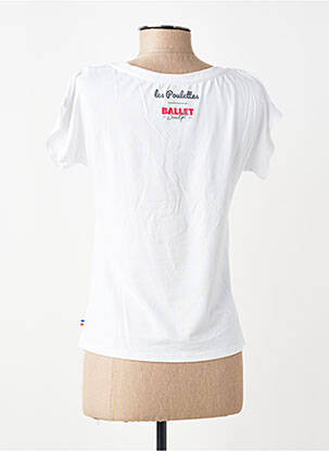 Tricou serigrafie flockată mâneci scurte alb LES POULETTES FITNESS femeie