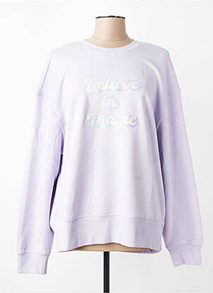 Hanorac serigrafie flockată mâneci lungi violet LES POULETTES FITNESS femeie