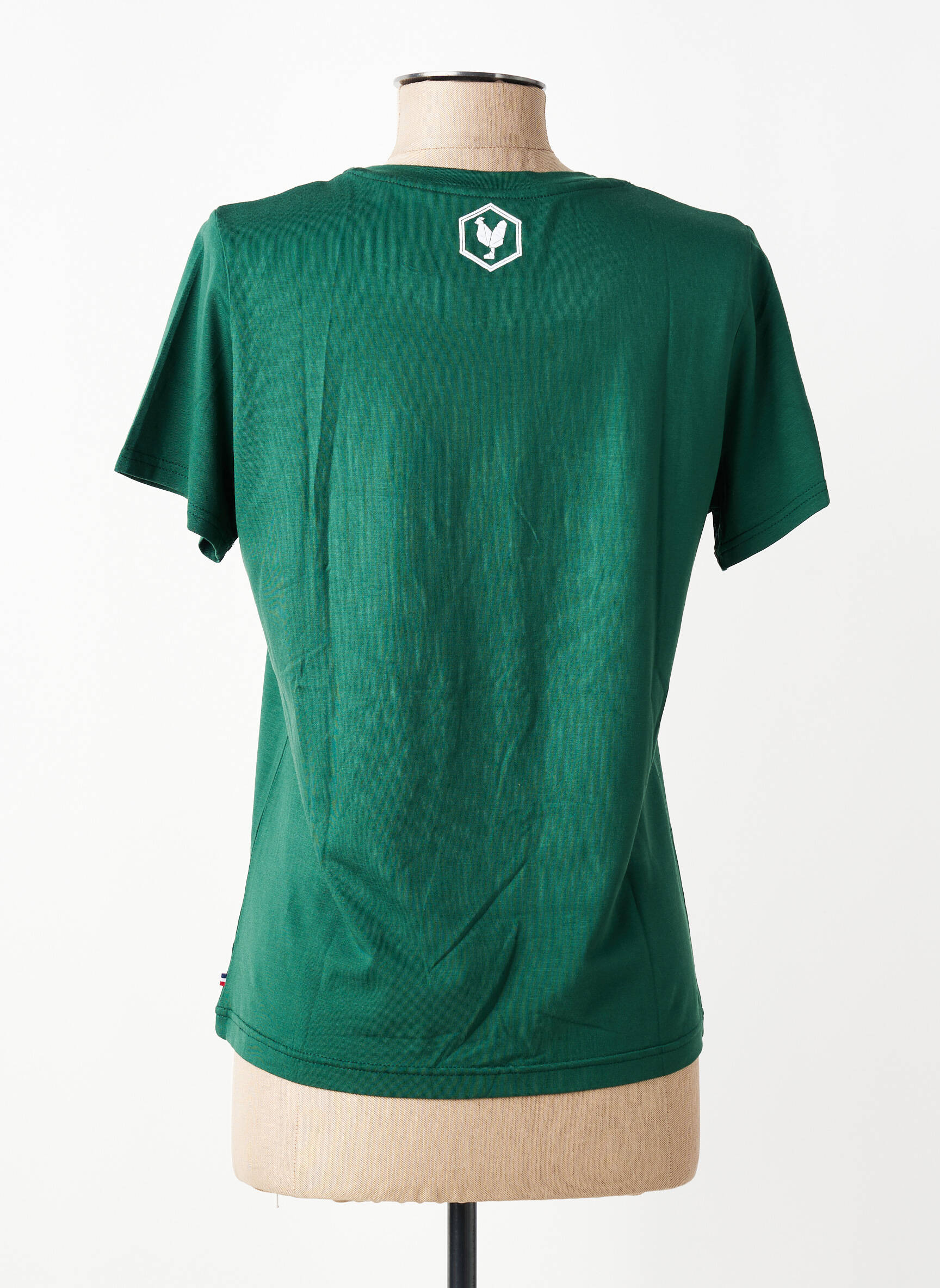 Tricou serigrafie flockată mâneci scurte verde LES POULETTES FITNESS femeie