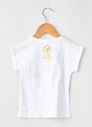 Tricou croială dreaptă mâneci scurte alb LES POULETTES FITNESS fată