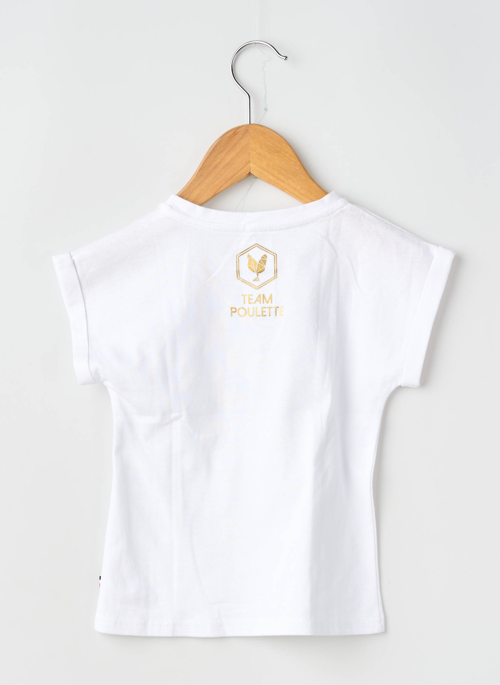 Tricou croială dreaptă mâneci scurte alb LES POULETTES FITNESS fată