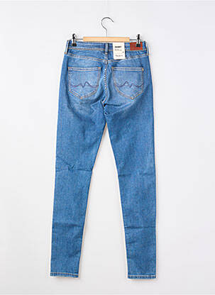 Blugi cu croială slim efect uzat decolorat albastru PEPE JEANS fată