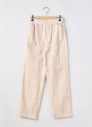 Pantalon slim elasticitate talie elastică bej LE TEMPS DES CERISES fată