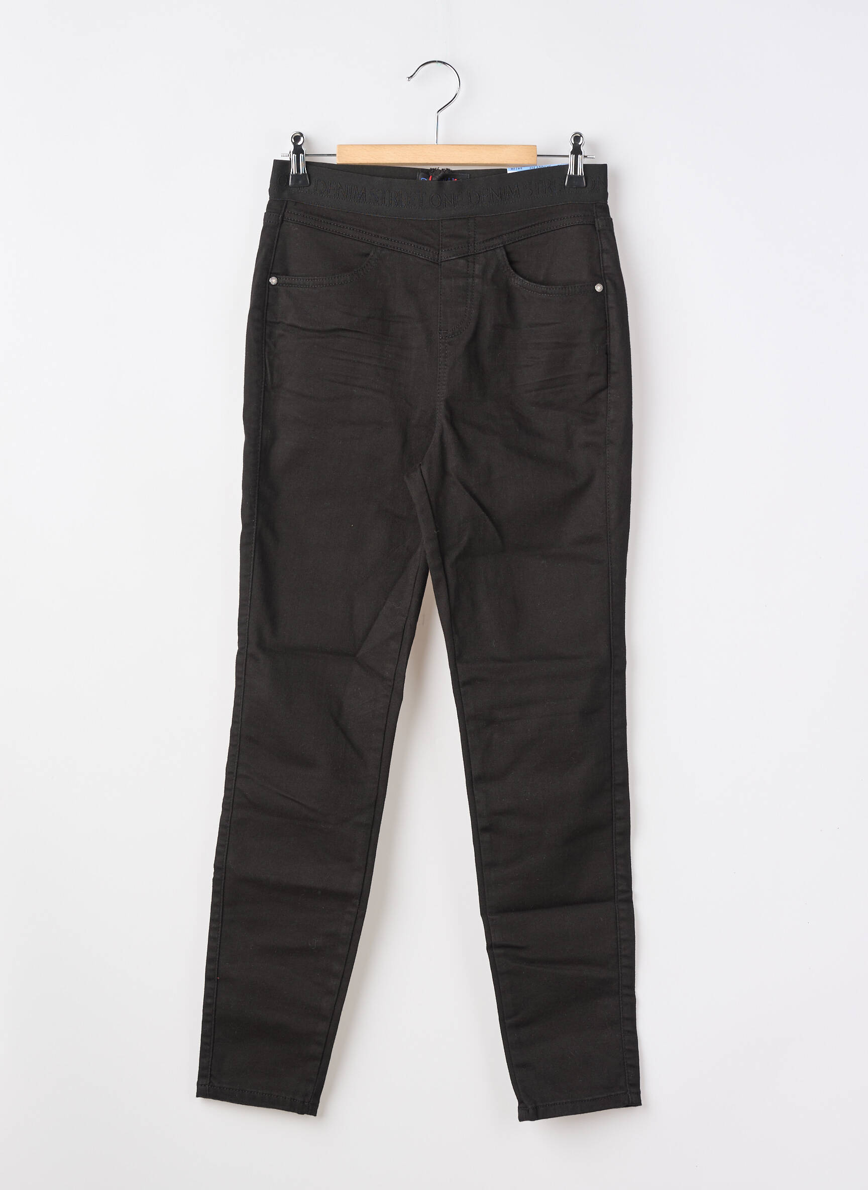 Pantalon slim talie elastică mărime normală negru STREET ONE femeie