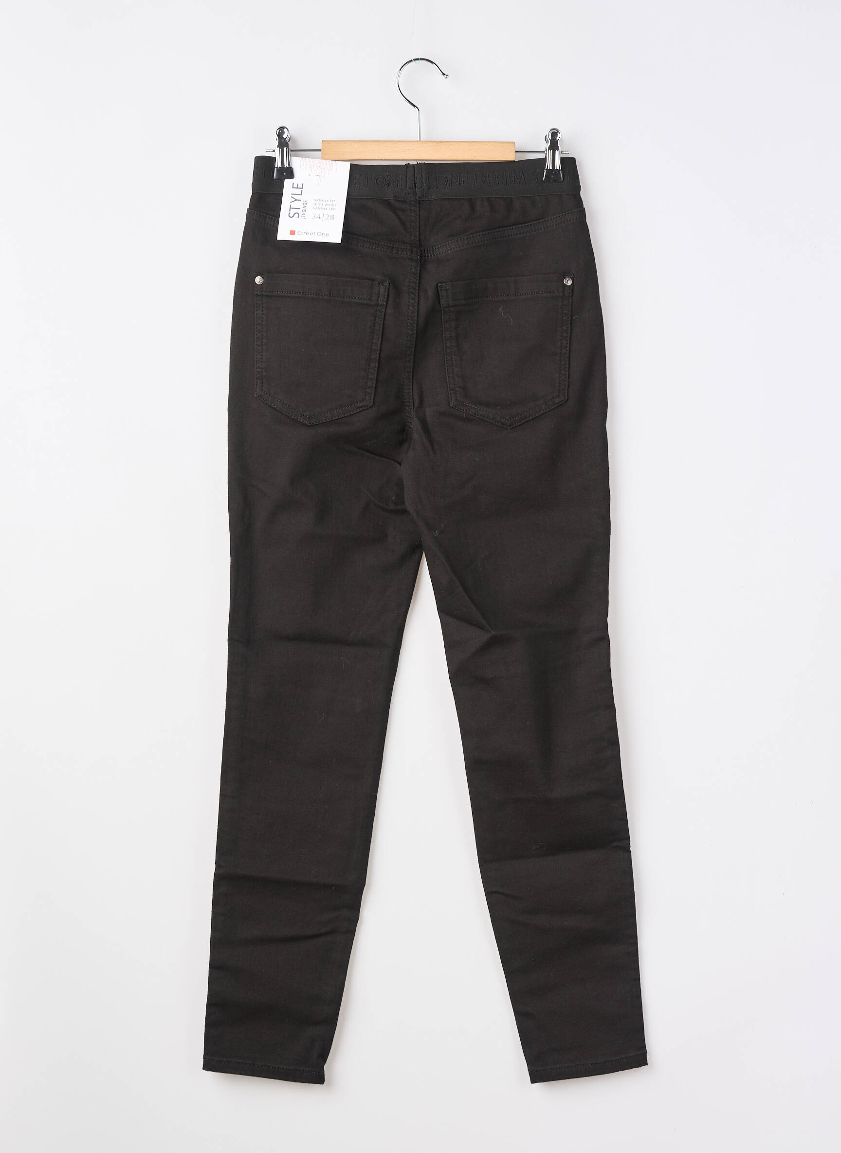 Pantalon slim talie elastică mărime normală negru STREET ONE femeie
