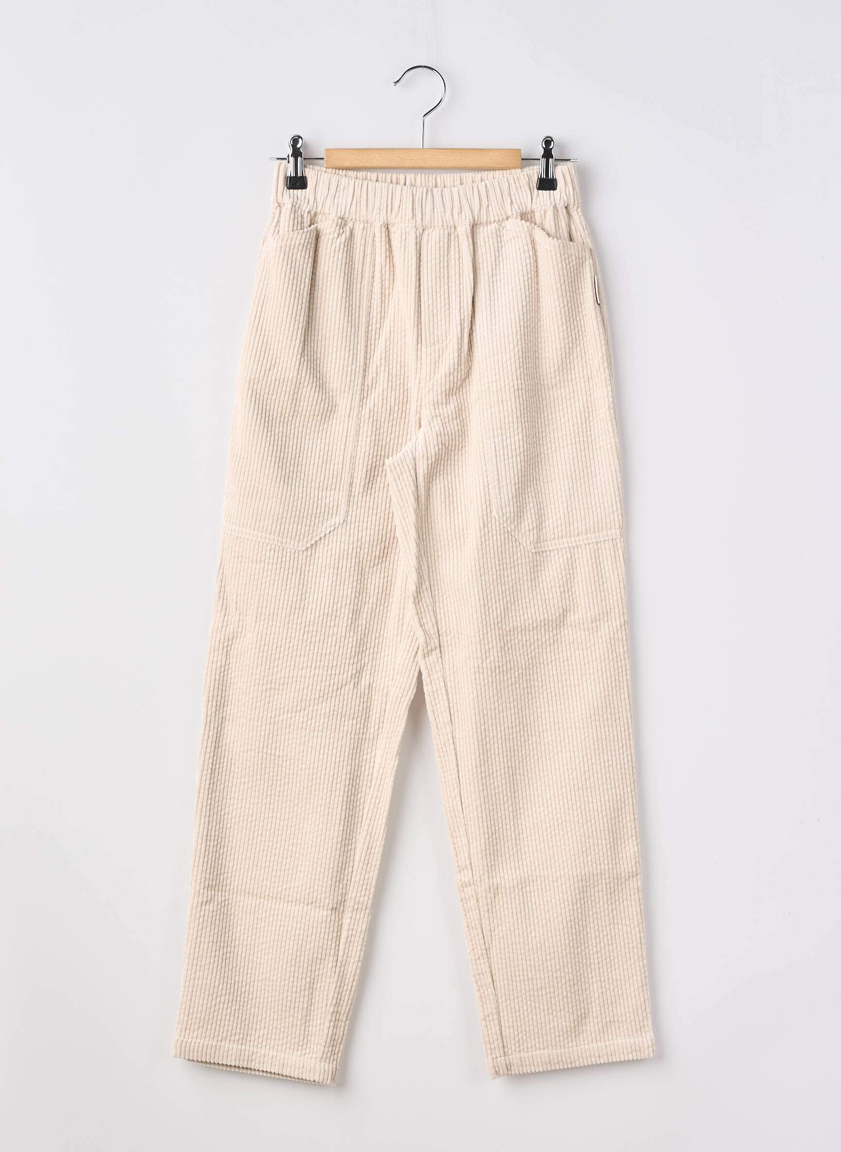 Pantalon slim elasticitate talie elastică bej LE TEMPS DES CERISES fată
