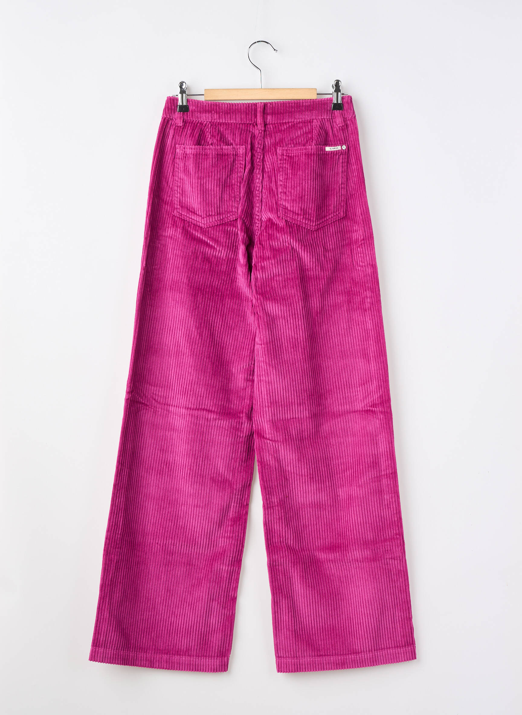 Pantalon drept închidere cu fermoar sub clapetă cu nasturi violet GARCIA fată