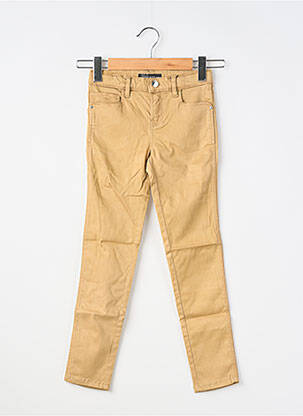 Pantalon slim țesătură poplin maro GUESS fată