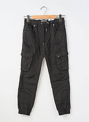 Pantalon cargo țesătură poplin talie elastică negru GARCIA băiat