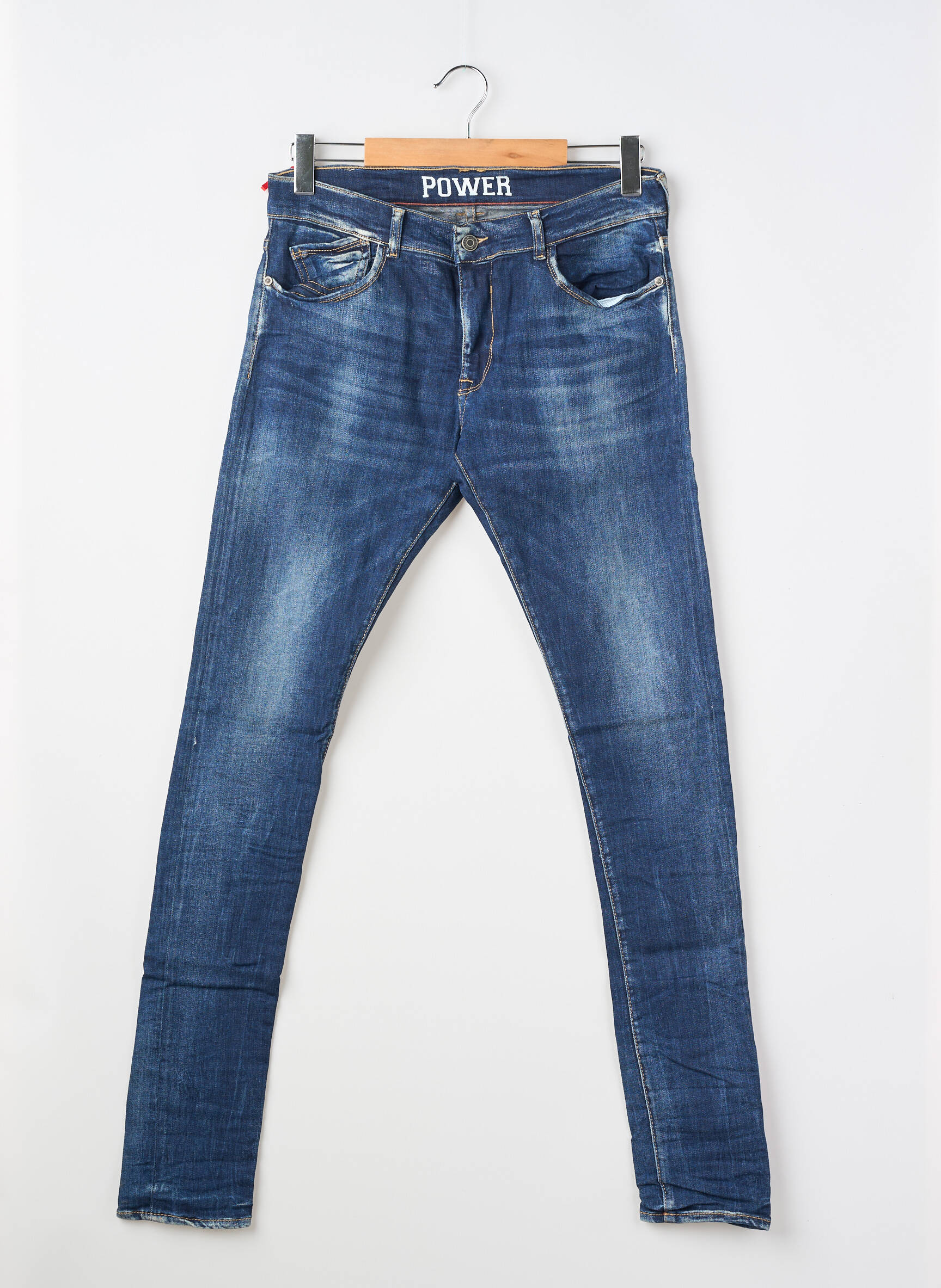 Blugi skinny țesătură brută albastru LE TEMPS DES CERISES băiat