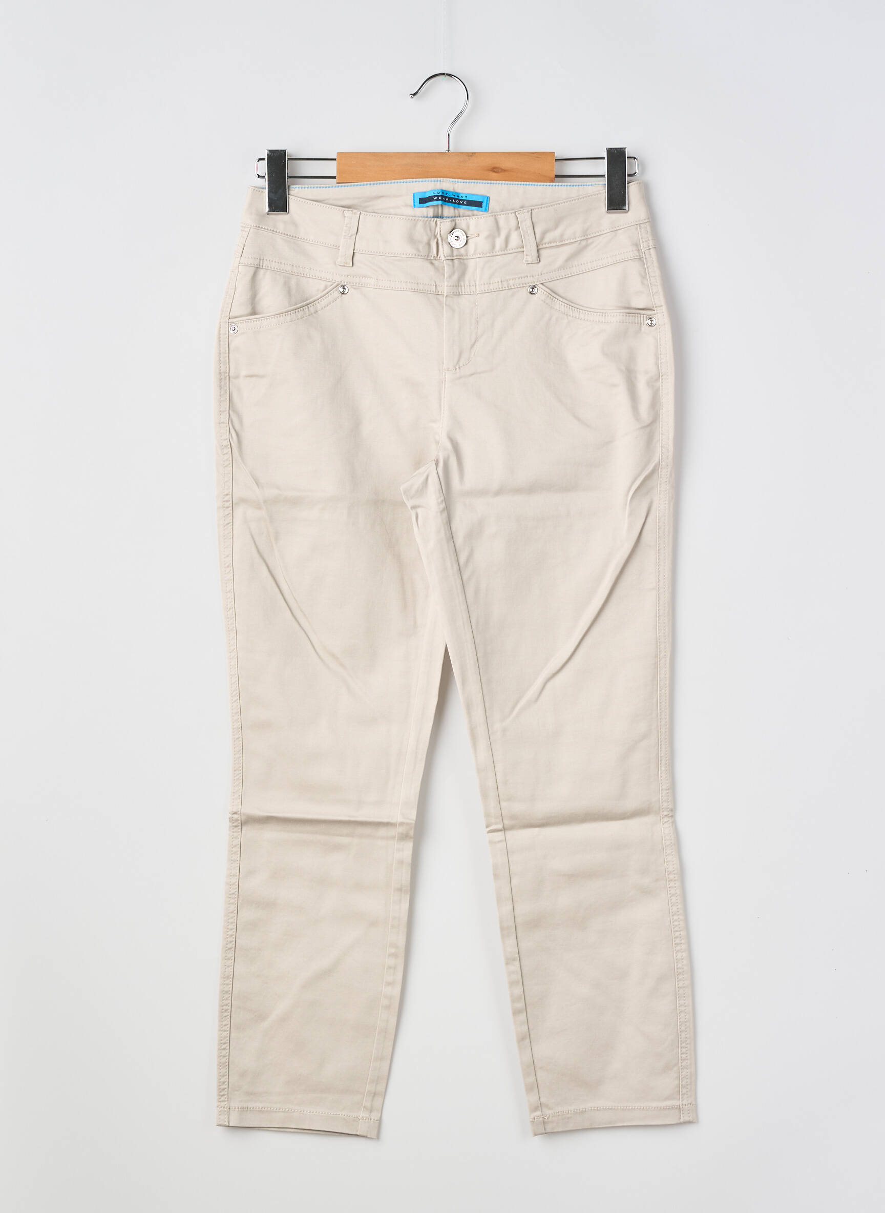 Pantalon slim țesătură poplin mărime normală gri STREET ONE femeie