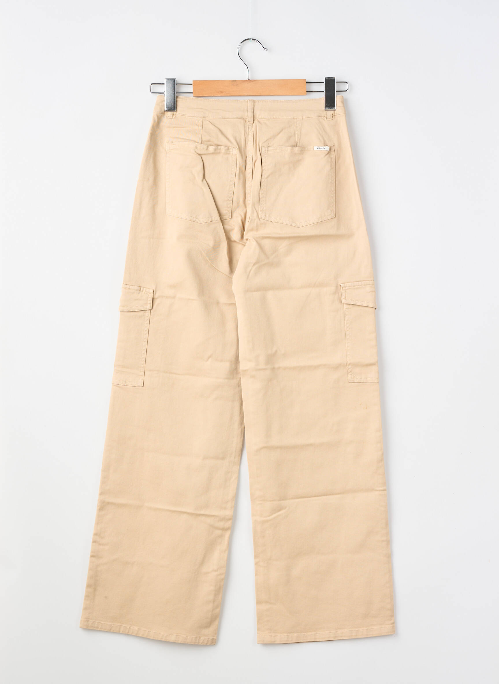 Pantalon cargo croială dreaptă bej GARCIA fată