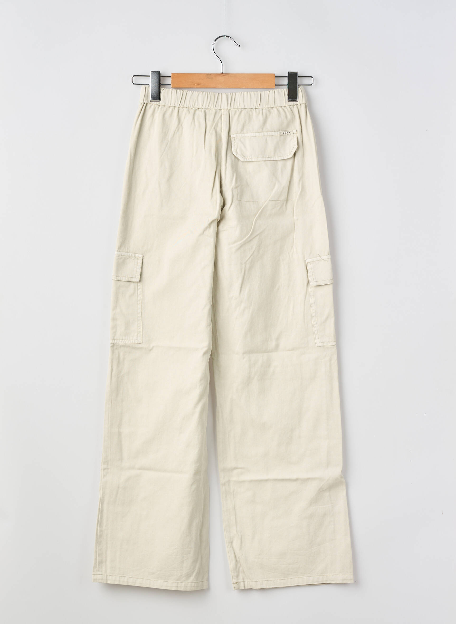 Pantalon cargo croială dreaptă talie elastică bej GARCIA fată