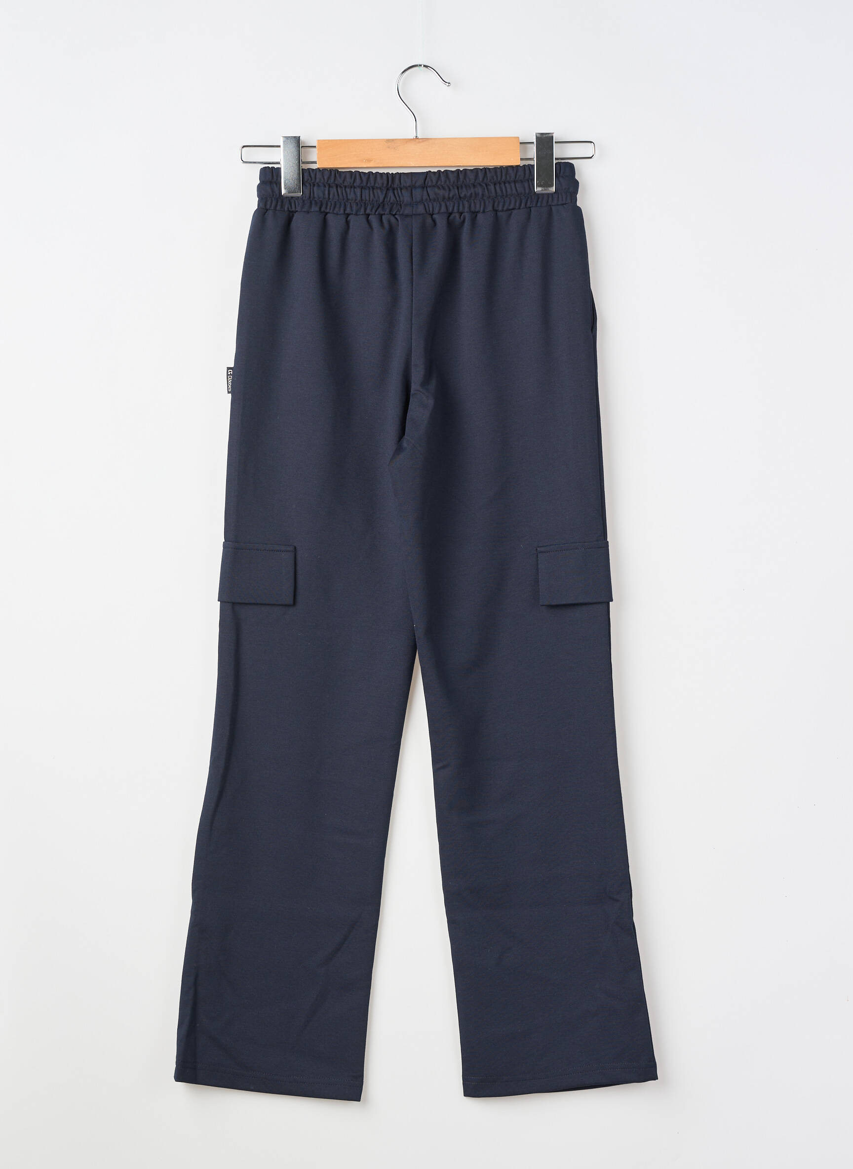 Pantalon cargo închidere cu legături de legat talie elastică albastru LE TEMPS DES CERISES fată