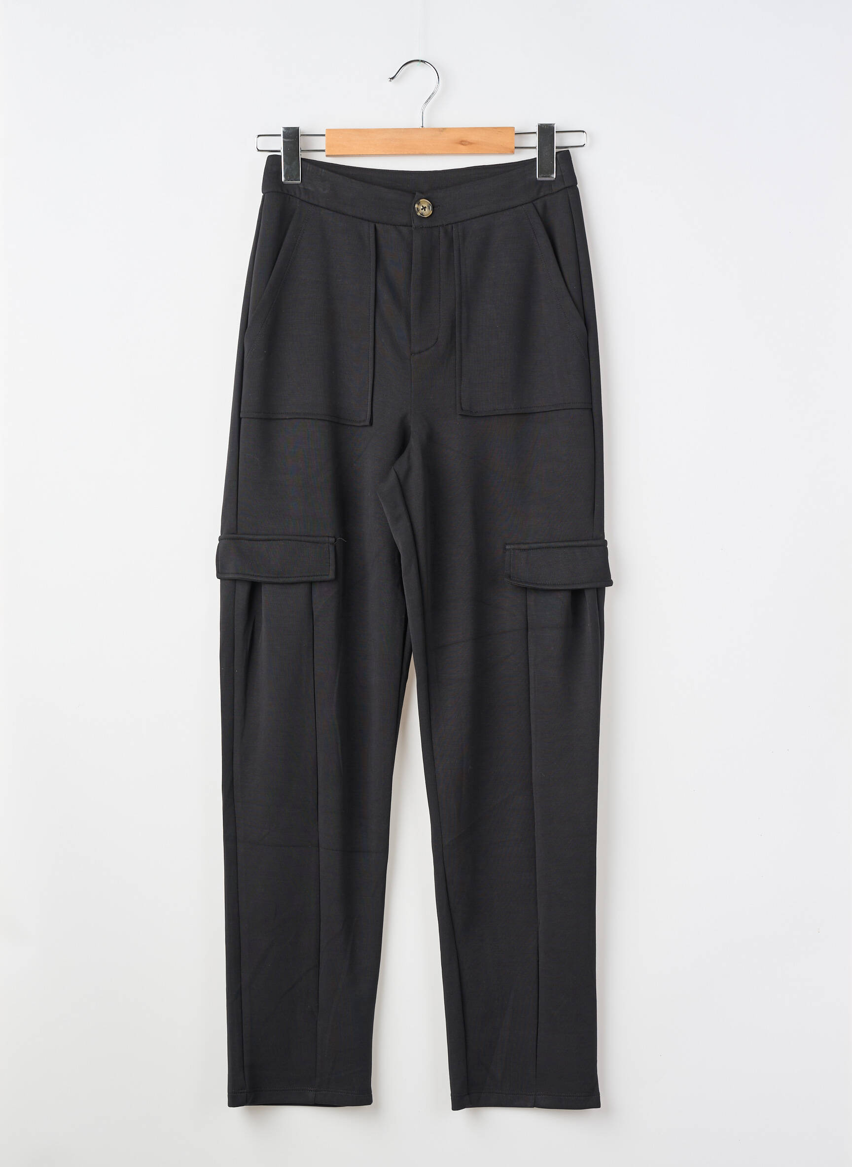 Pantalon cargo subțire mărime normală negru GARCIA femeie