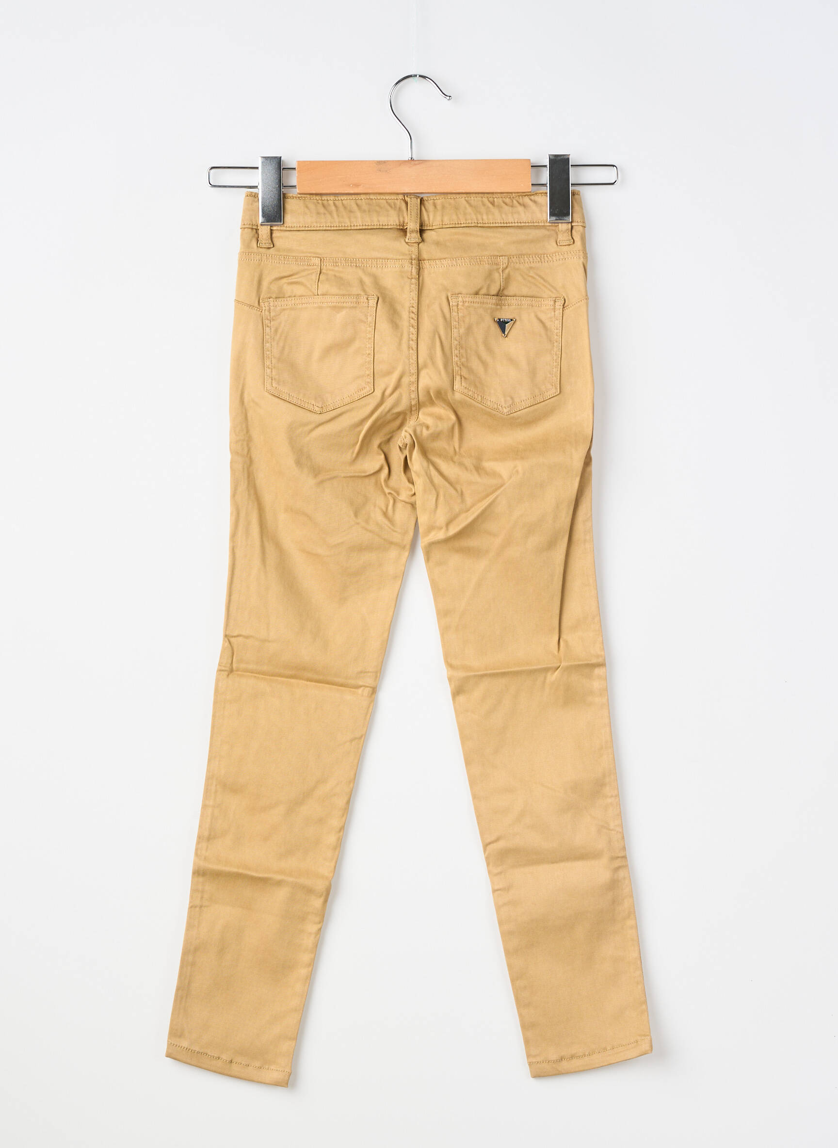 Pantalon slim țesătură poplin maro GUESS fată