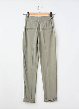 Pantalon chino închidere cu fermoar sub clapetă cu nasturi talie înaltă verde STREET ONE femeie