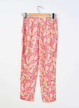 Pantalon drept buzunare talie elastică roz IKKS fată