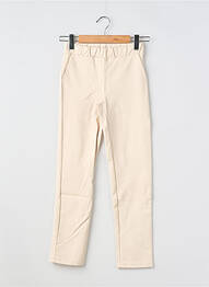 Pantalon slim elasticitate talie elastică bej GEISHA fată