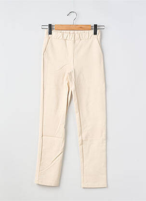 Pantalon slim elasticitate talie elastică bej GEISHA fată