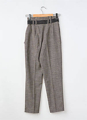 Pantalon drept croială morcov talie cu cleme maro LE TEMPS DES CERISES fată