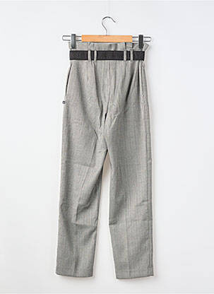 Pantalon drept croială morcov talie cu cleme gri LE TEMPS DES CERISES fată