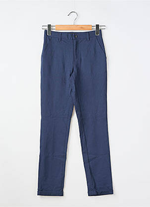 Pantalon chino țesătură poplin mărime reglabilă albastru MARCIANO fată