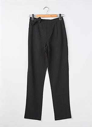 Pantalon drept croială morcov talie elastică negru GUESS fată