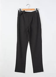 Pantalon drept croială morcov talie elastică negru GUESS fată