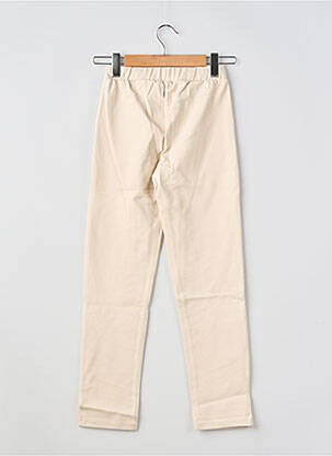 Pantalon slim elasticitate talie elastică bej GEISHA fată