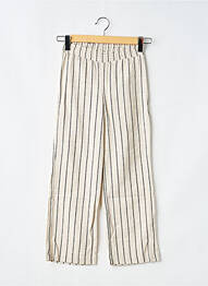 Pantalon drept croială dreaptă talie elastică bej GEISHA fată