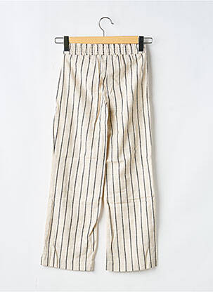 Pantalon drept croială dreaptă talie elastică bej GEISHA fată
