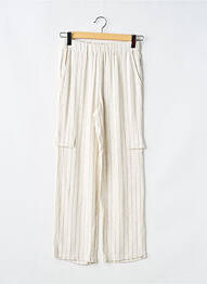 Pantalon cargo croială dreaptă talie elastică bej LE TEMPS DES CERISES fată
