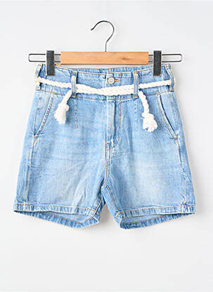 Șort țesătură denim albastru LE TEMPS DES CERISES fată