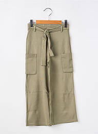 Pantalon cargo închidere cu legături de legat talie elastică verde GARCIA fată