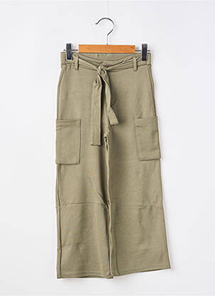 Pantalon cargo închidere cu legături de legat talie elastică verde GARCIA fată